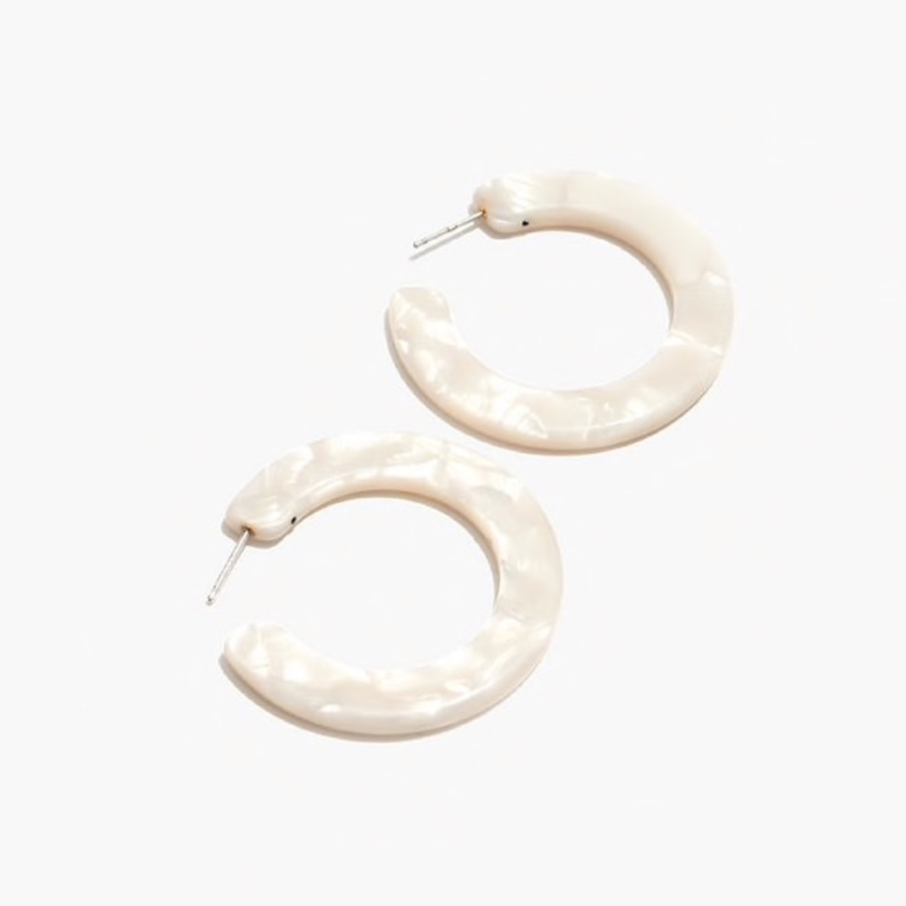 Madewell Acetate Hoop Earrings White
